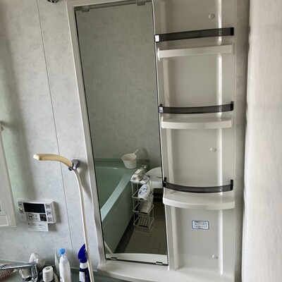 半田市　浴室収納棚交換工事